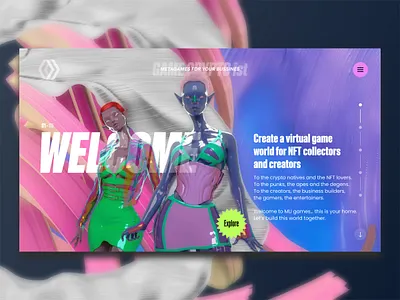 MetaGame - corporate website 3d bitcoin blockchain bright contact crypto cryptocurrency currency design elinext game illustration meta nft ui ux web web design website