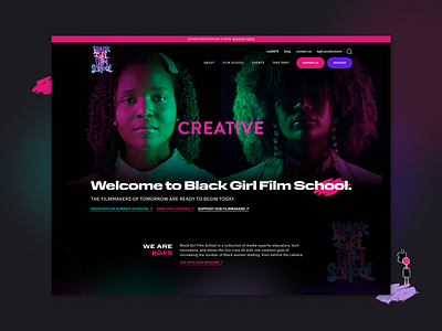 Nonprofit Website Design - Black Girl Film School branding charity design graphic design grils non profit non profit nonprofit ui web design webdesign website design