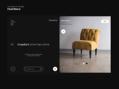 Website Design. ChairStore app branding design graphic design landing mobile app ui