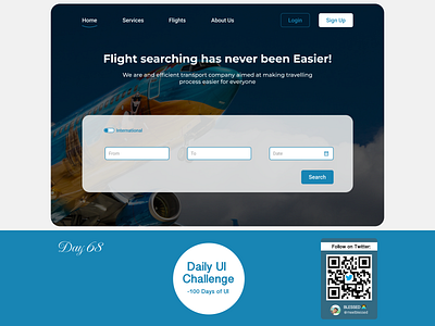 Day 68 Task: Design a Flight search screen. #DailyUI booking dailyui design figma flight inspiration travel ui