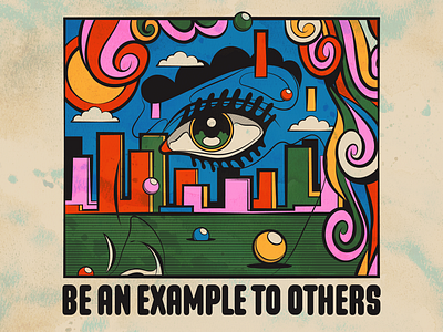 Be an example to others design illustration retro typography vector vintage