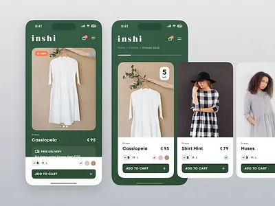 Ecommerce shop app button buy cart clean color dark design dress e commerce ecommerce girl item mobile price shop size slider ui ux