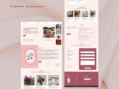 Zaybloom Flowershop aesthetics dailyui design florist flower flowershop landing page minimal product design ui uiux ux web webdesign