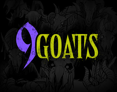 9Goats Manga - Logo design branding custom fonts fantasy flat fonts gothic graphic design horror illustration lettering logo manga typography