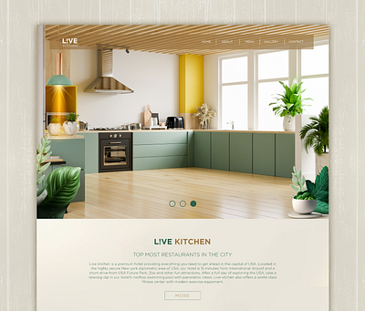 Live Kitchen-Restaurant Landing Page UI UX Website Design agency app branding business corporate creative design food website graphic design landing page minimal modern ui responsive website restaurant website ui ui design idea user interface ux website design website template