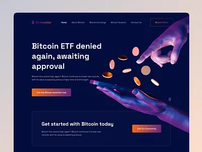 Bitcoin Cryptocurrency Website UI Design animation bitcoin design blockcain crypto cryptocurrency design mobile ui design nft design saass design ux design