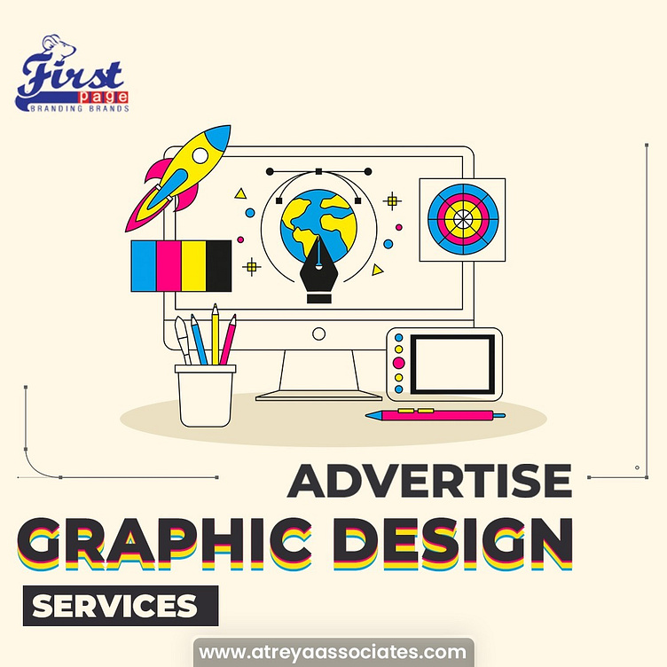 Advertise graphic design services by Firstpage Shop on Dribbble