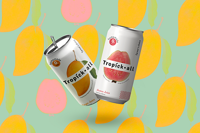 Tropíck•all | Label / packaging design branding can design graphic design juice label logo package packaging soda