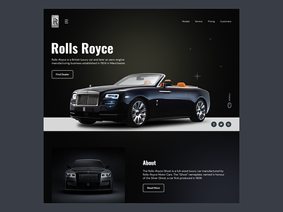 Rolls Royce Website UI Design Concept | Rish Designs 3d 3d website design best supercar web design best web design car web design car website dailyui dark mode web design dark ui figma luxury car website modern website design new wed design trend rish designs rolls royce rolls royce web design concept tesla ui ui design ux