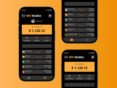 Crypto Mobile App app bitcoin branding crypto design graphic design mobile ui ux wallet