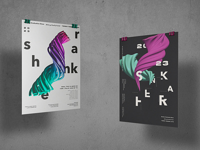 Graduation Show Posters 3d design disigner graphic design illustration photoshop poster typography