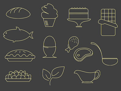 Recipes app icons graphic design