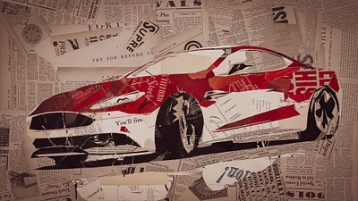 Collage Art Effect adventure art car collage art effect design effect photoshop typography t shirt ui vector vintage vintage car