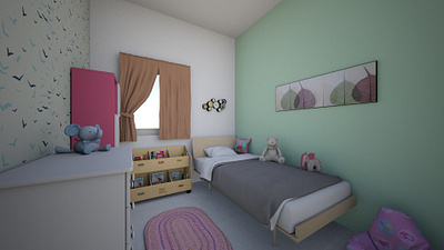 Kids room virtual simulation design interior design