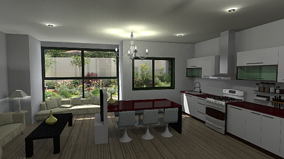 Living room virtual simulation design interior design