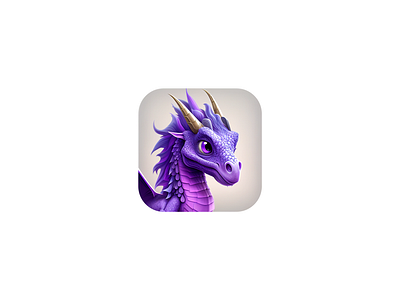 Lilac Dragon - iOS App Icon 3d animated animation app app icon dragon graphic design ios ios app icon ios icon logo