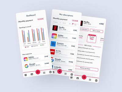Subscription Management App app concept dashboard design graphic design management mobile app saas subscription ui user experience user interface ux