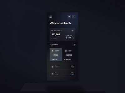 WallCash - Wallet management app after effects animation app banking crypto dark design financial interaction design microinteraction motion motion design theme ui animation