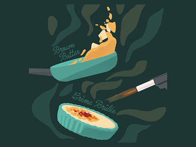 Brown Butter Creme Brûlée Product Illustration design graphic design illustration vector