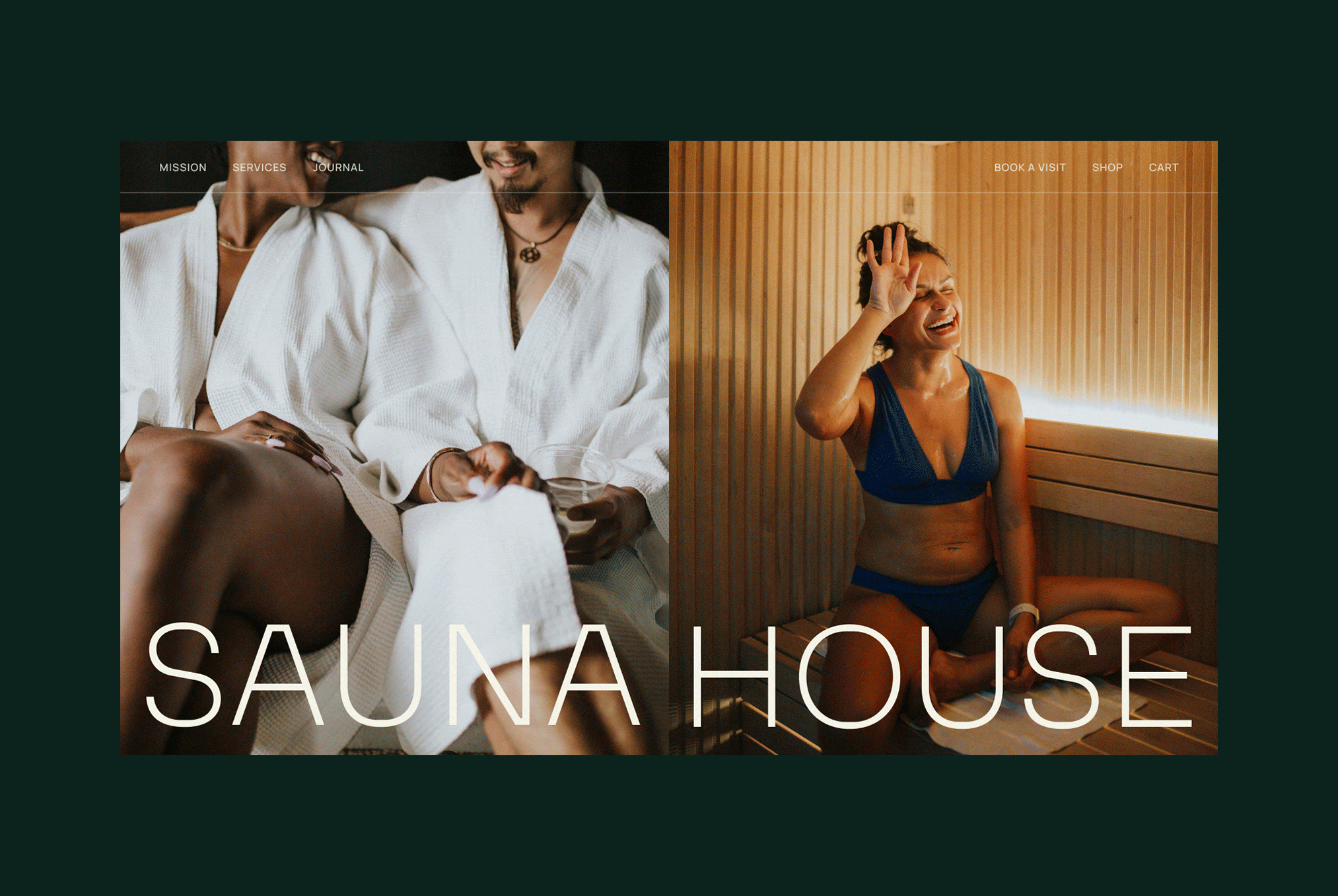 Sauna House Website bathhouse bathhouse branding hero japandi minimalist sauna spa swedish web design website website design website hero wellness wellness brand