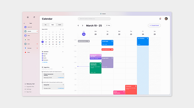 Productivity App aesthetic app calendar concept design desktop email productivity ui ux web browser