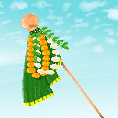 Gudi Padwa - Digital Painting digitalart graphic design gudi padwa illustration photoshopart photoshoppainting