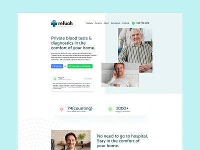 Landing page design for private blood test service. branding clinic clinic website design landing page medicine ui web website