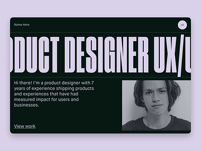 Portfolio Hero Concept animation branding design desktop loading portfolio prototype typography ui ui design ux design visual design web design