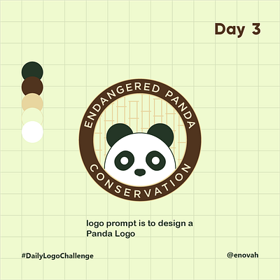 Endangered Panda Conservation, Panda Logo bambo challenge daily day 3 design graphic design illustration logo panda