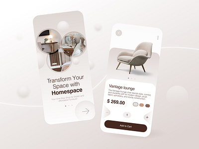 Homespace furniture app app design furniture app graphic design modern design ui ux