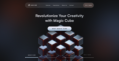 Product landing page with 3d animation 3d branding dark mode product product design ui ux