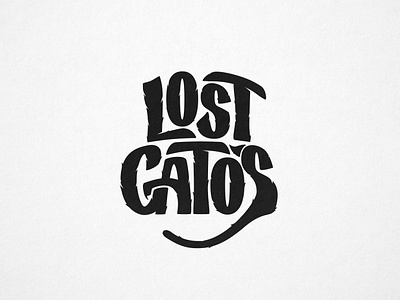 Lost Gatos Logo branding cat custom customfont design font fun graphic design logo logos logotype silly spanish type typography