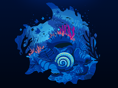 Shells 🐚 art bottom depth design fish illustration inspire landscape madewithsketch nature negative ocean proart prokopenko school sea trend undersea underwater vector
