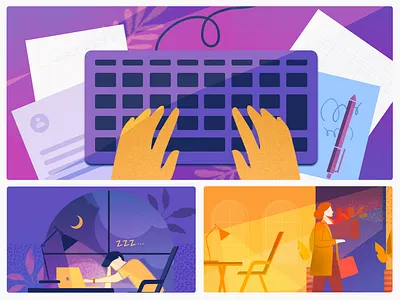 Workest Illustration Series 2023 3d animation beautiful blog illustration brand branding color palette colorful design editorial figma figma illustration graphic design hr illustration illustration logo poland ui zenefits