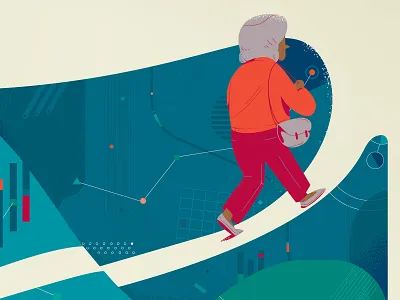 The Path 2 data data visuals editorial elderly illustration path scientific vector woman