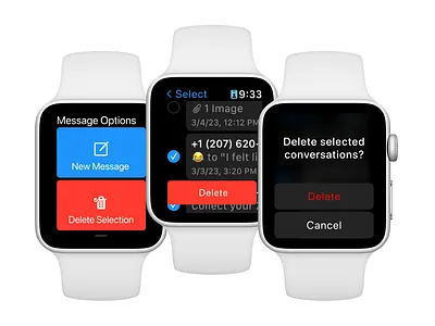 Feature Addition: Apple Watch Delete Selection apple watch delete design drawer menu interaction design ui ux