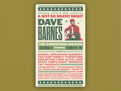 Event Poster Design christmasposter eventposter fundraiser musician poster posterdesign screenprint text