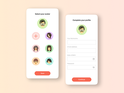 Daily UI 088 - Avatar adobe xd app avatar cartoon character dailyui design figma form image mobile mobile app personal information profile profile picture ui ui design uiux ux ux design