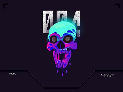Skull melt // 004 cyberpunk design devilsdan futuristic graphic design illustration neon skull vector