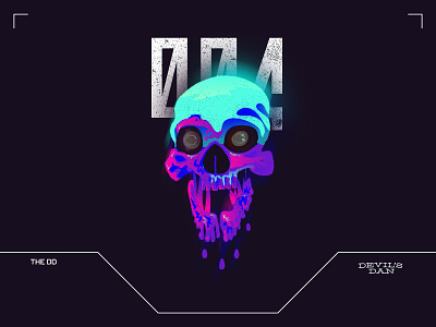 Skull melt // 004 cyberpunk design devilsdan futuristic graphic design illustration neon skull vector