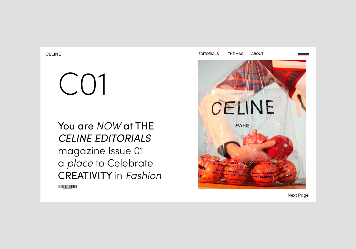 Celine Editorials Magazine. art direction creative direction design editorial design