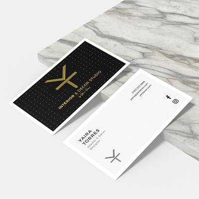 YT Interior & Decor Studio Business Card Mockup branding business card business cards design design graphic design illustration logo logo design