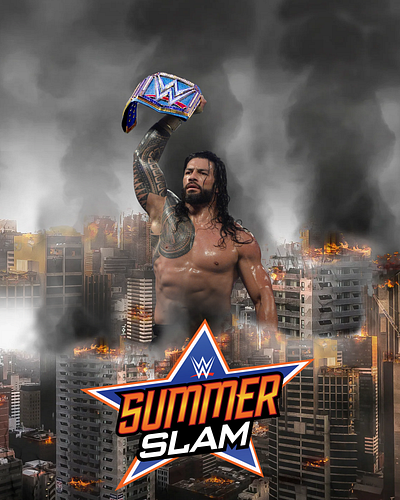 Summerslam branding design graphic design illustration logo pro wrestling roman reigns summerslam wrestling wwe wwe summerslam