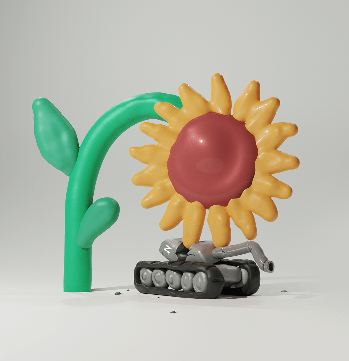 Reminder 3d 3d illustration adobemedium kyiv render sunflower tank ukraine victory war