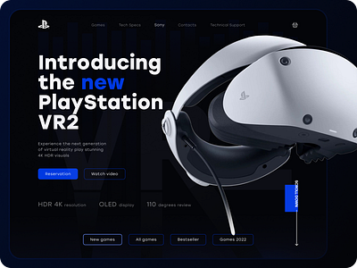 Landing page for PlayStation VR2 3d branding concept design illustration playstation ui ux vr