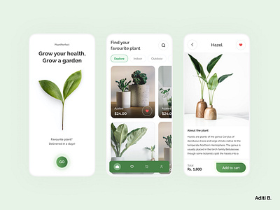 Plant store. app bold branding design flower green illustration logo minimalist mobile nature plant trending ui website