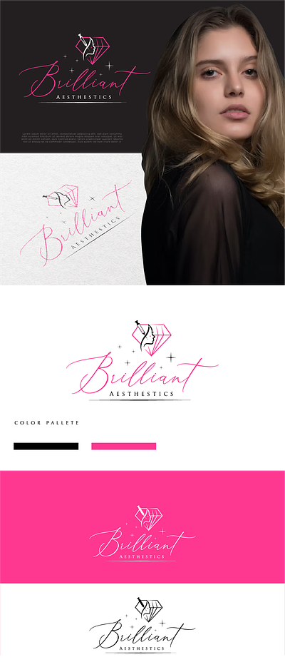 Logo Brilliant Aesthetics aesthetics beauty botox diamond elegant facial feminine logo logo design luxury skin spa