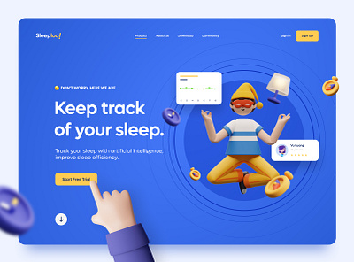 Sleeploo - Hero section UI design ui