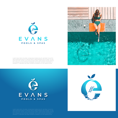 Evans Pools & Spa abstract hotel lifestyle logo logo design luxury modern pools spa travel vacation