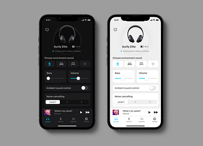Aurily - Seamless Headphone Experience app branding cockpit concept dashboard design graphic design headphones headphones app ui vector